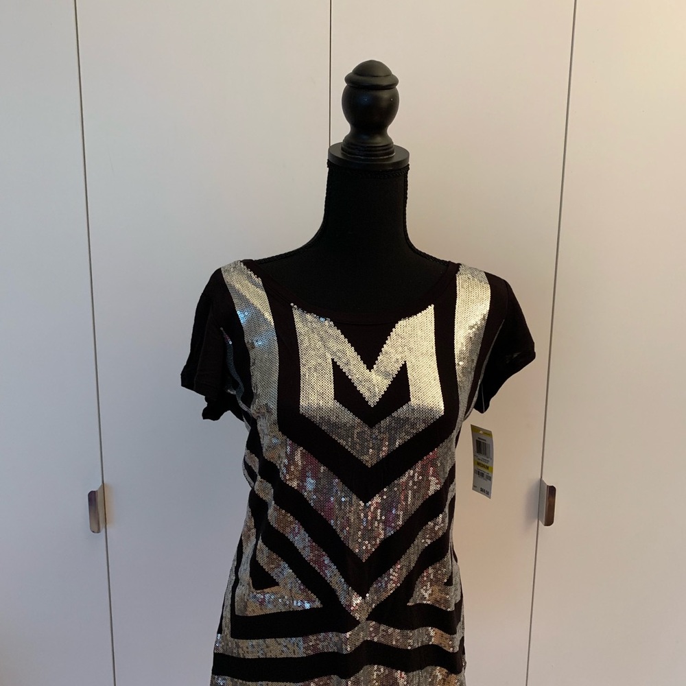 INC International Concept Women’s Black Silver Top